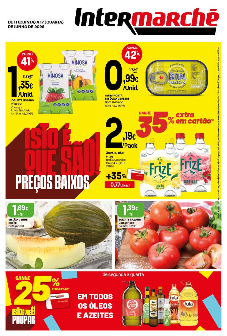 Folheto Intermarché Contact – Antevisão Promoções 11 a 17 de junho