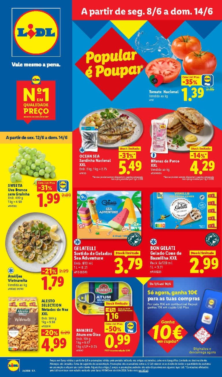 Folheto Lidl – Antevisão Promoções 8 a 14 de junho