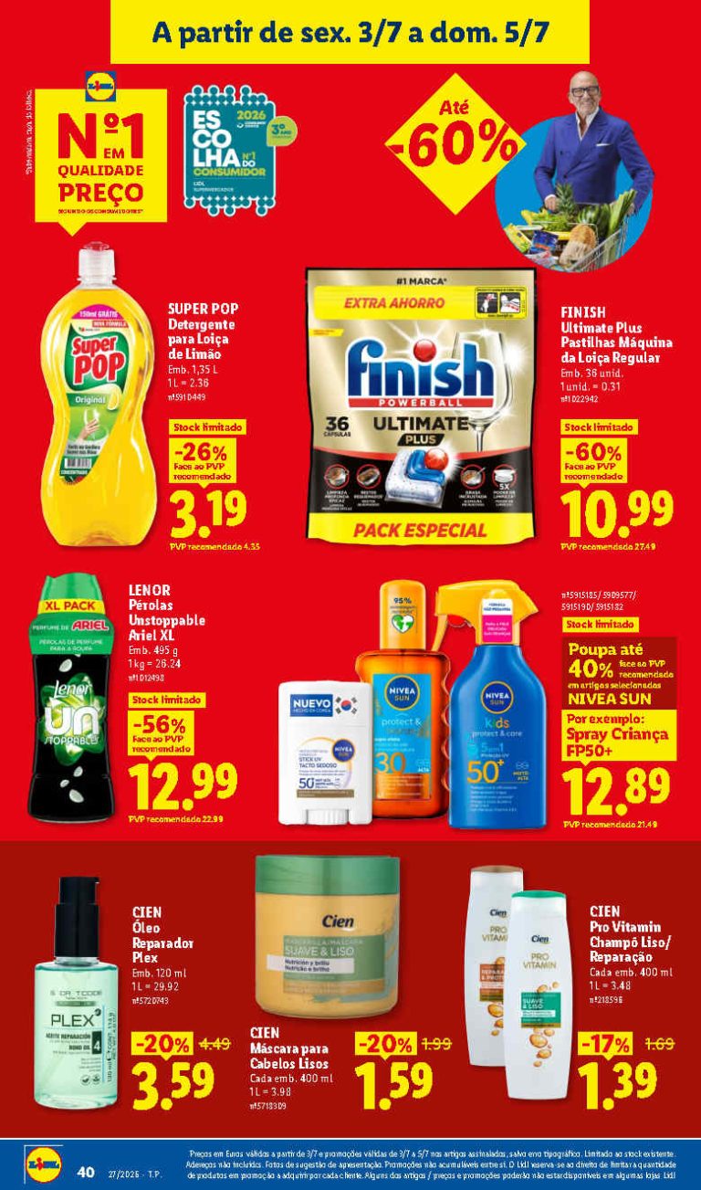 Folheto Lidl Limpeza e Beleza – Antevisão Promoções de 3 a 5 julho