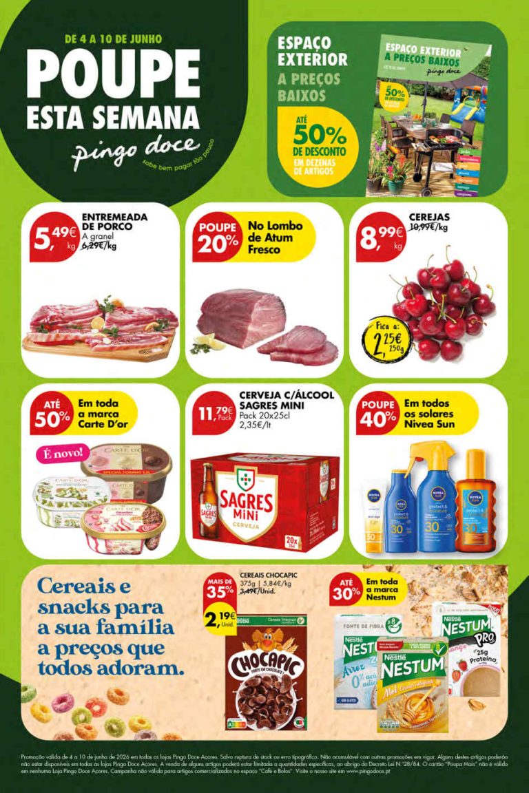 Folheto Pingo Doce Açores – Antevisão Promoções 4 a 10 de junho