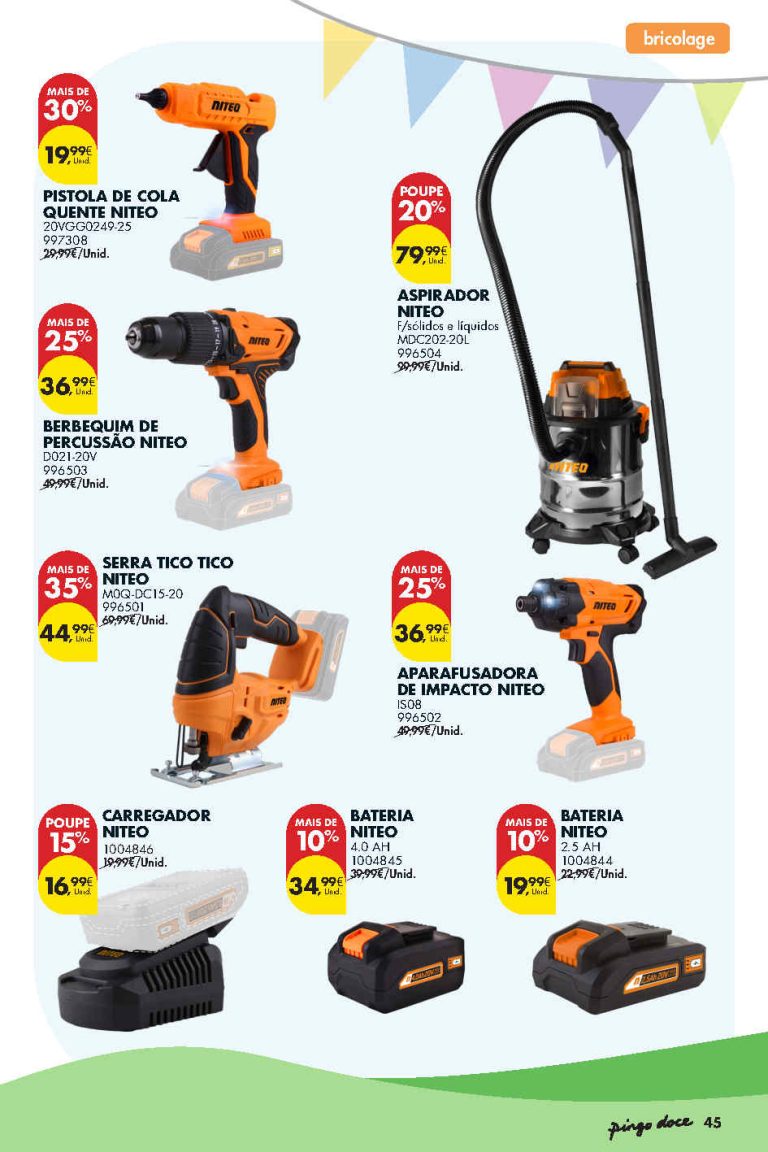 Folheto Pingo Doce bazar – Antevisão promoções Ferramentas até 29 junho