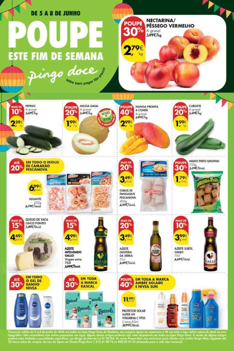 Folheto Pingo Doce Madeira Fim de semana – Antevisão Promoções 5 a 8 de junho