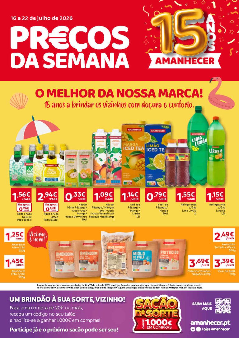 Folheto Amanhecer Madeira – Antevisão Promoções 16 a 22 de julho