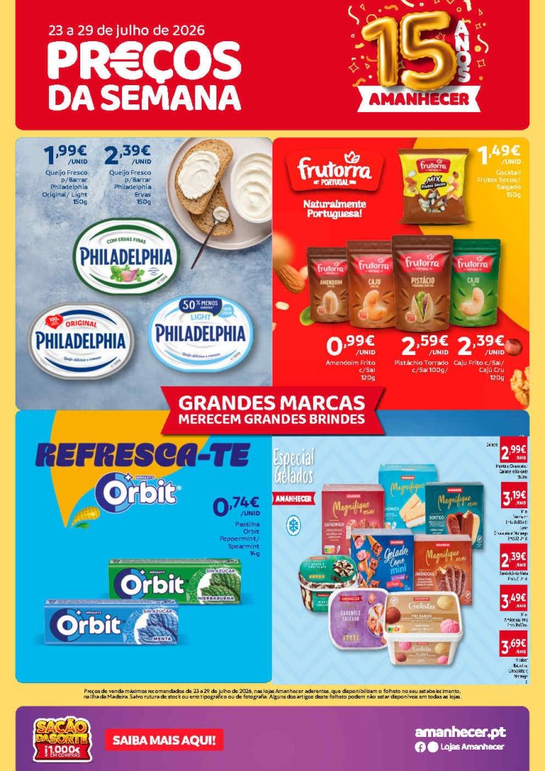 Folheto Amanhecer Madeira – Antevisão Promoções 23 a 29 de julho