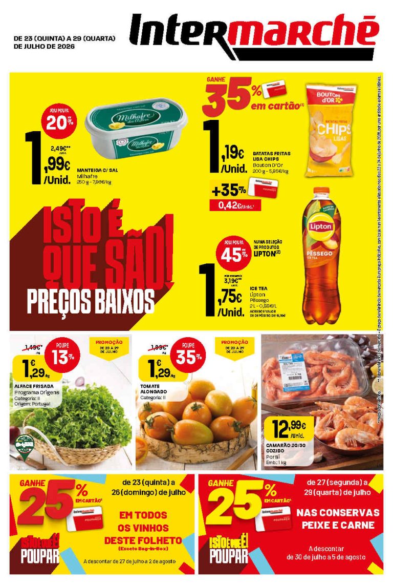 Folheto Intermarché Contact – Antevisão Promoções 23 a 29 de julho