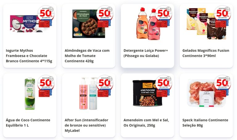 Continente – Os novos produtos 50% em cartão com o Caça Produtos