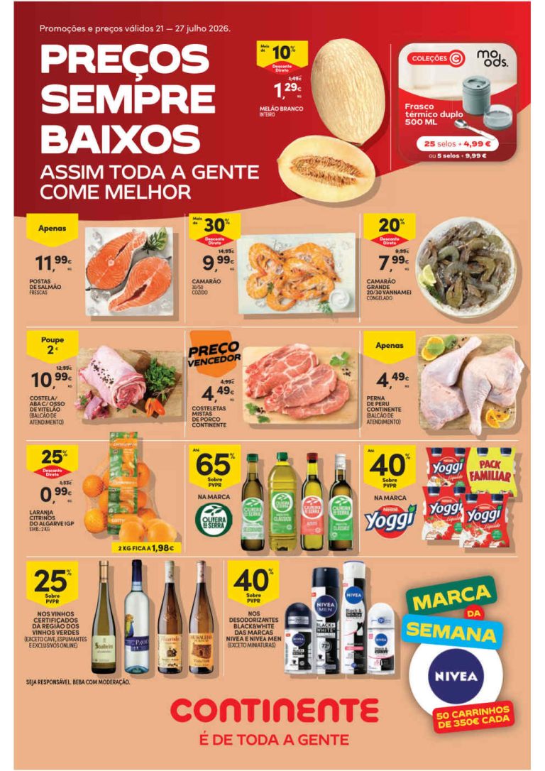 Folheto Continente Bom Dia – Antevisão Promoções 21 a 27 de julho