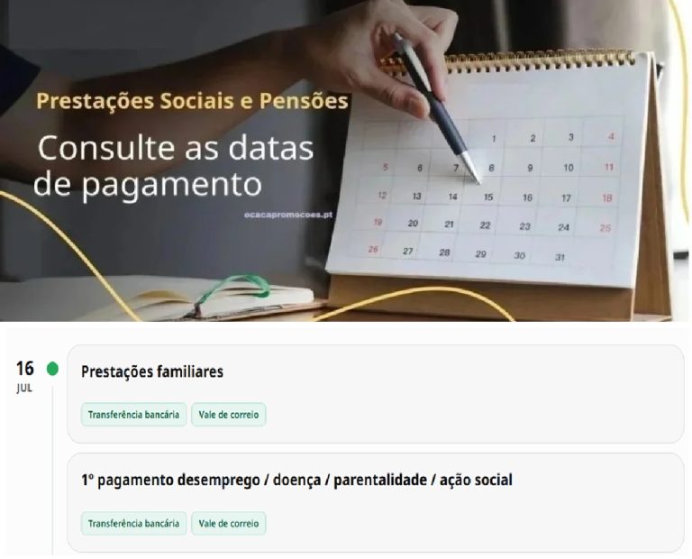 Subsídios – Datas pagamento Segurança Social Esta Semana 13 a 17 julho