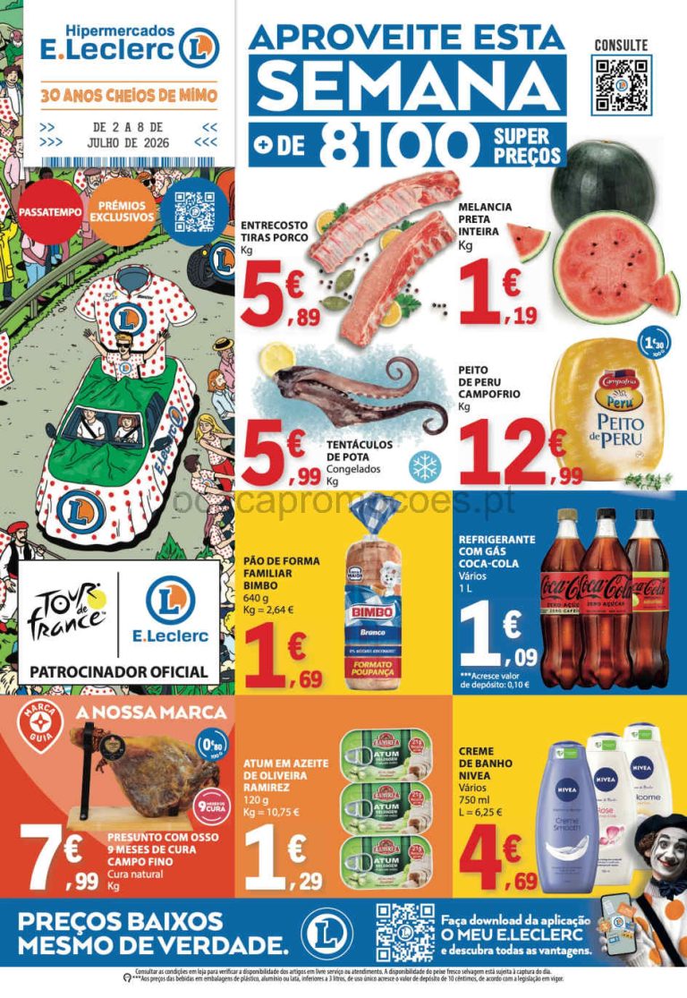 Folheto E Leclerc – Antevisão Promoções 2 a 8 de julho