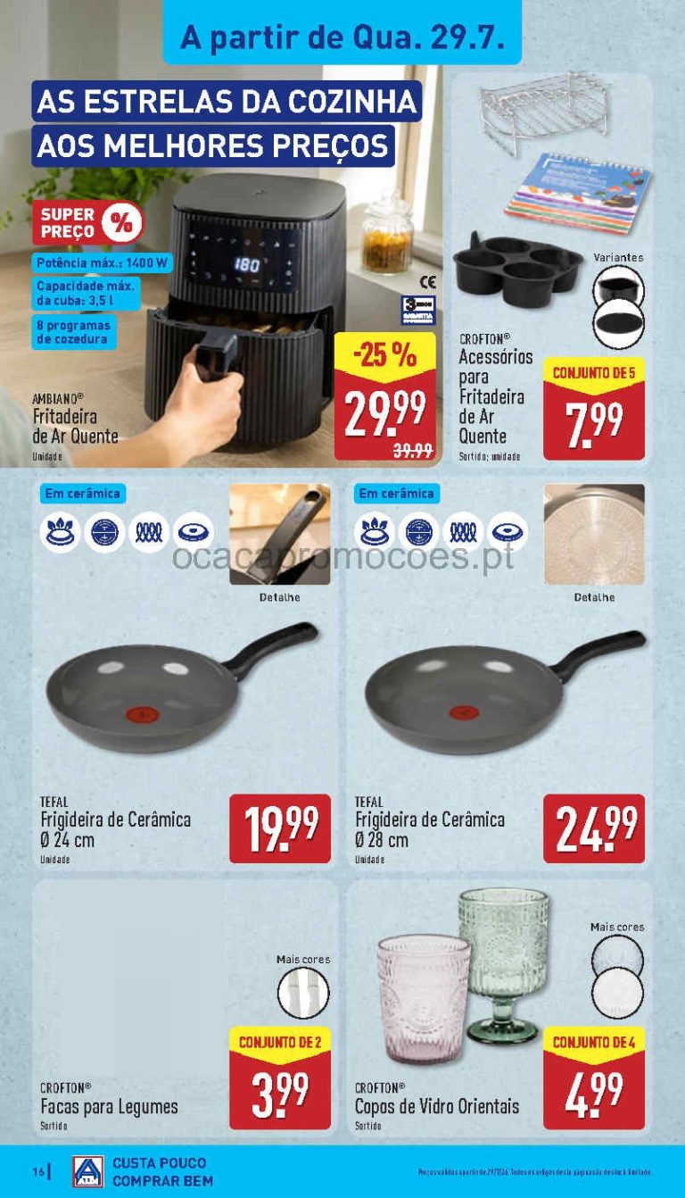 Folheto Aldi cozinha – Antevisão bazar Promoções de 29 julho a 2 agosto