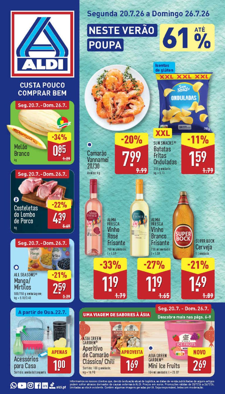 Folheto Aldi – Antevisão Promoções 20 a 26 de julho