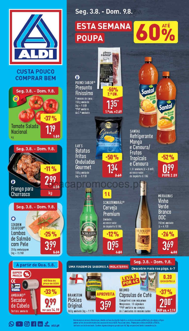 Folheto Aldi – Antevisão Promoções 3 a 9 de agosto