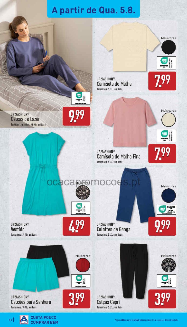 Folheto Aldi moda – Antevisão bazar Promoções 5 a 9 de agosto
