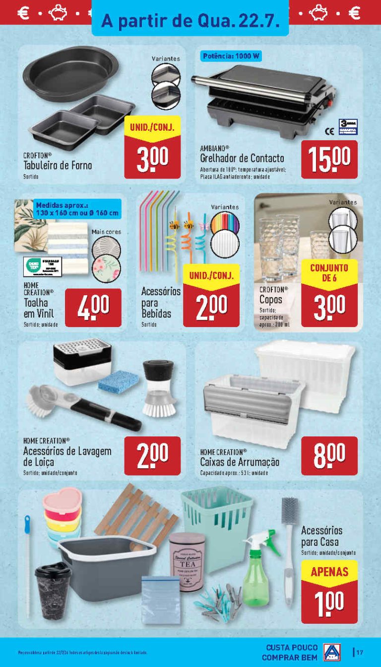 Folheto Aldi bazar – Antevisão Promoções 22 a 26 de julho