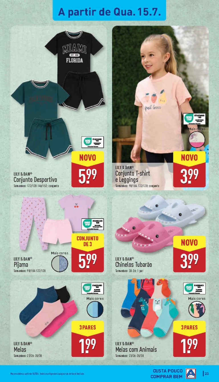 Folheto Aldi moda Verão – Antevisão Promoções 15 a 19 de julho