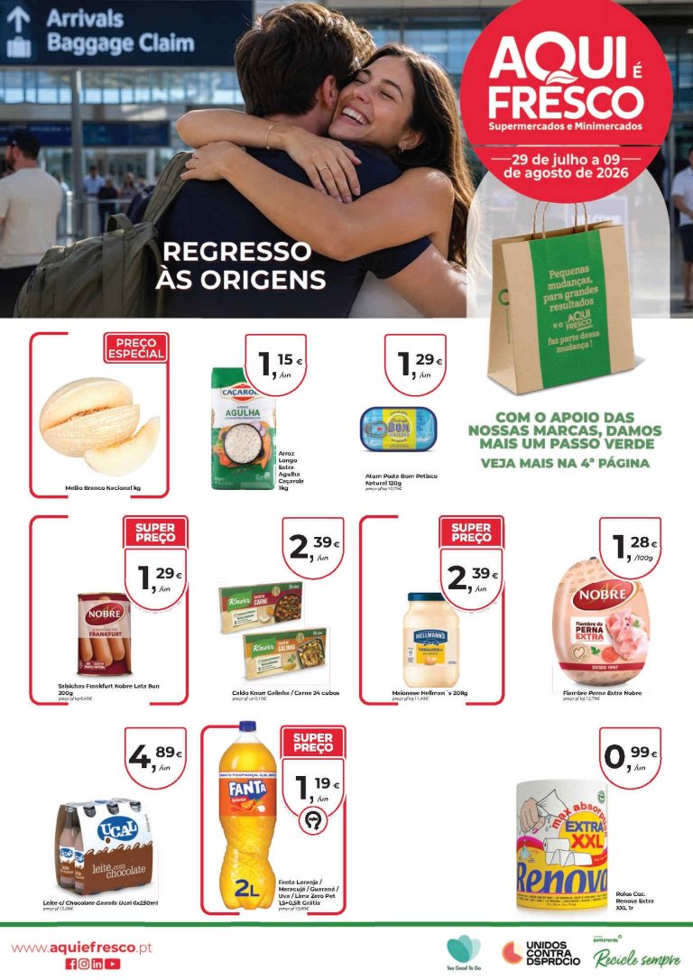 Folheto Aqui é Fresco – Antevisão Promoções 29 julho a 9 agosto