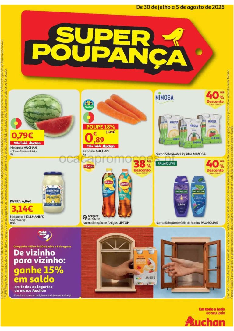 Folheto Auchan – Antevisão Promoções de 30 julho a 5 agosto
