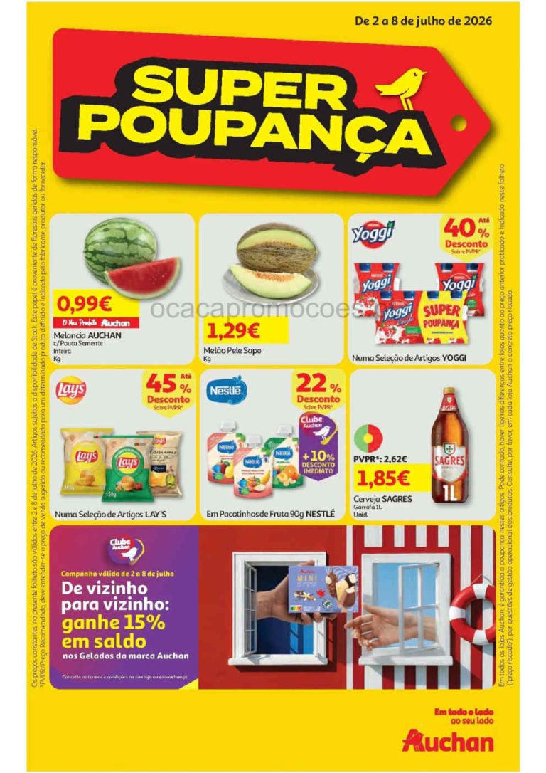 Folheto Auchan – Antevisão Promoções 2 a 8 de julho