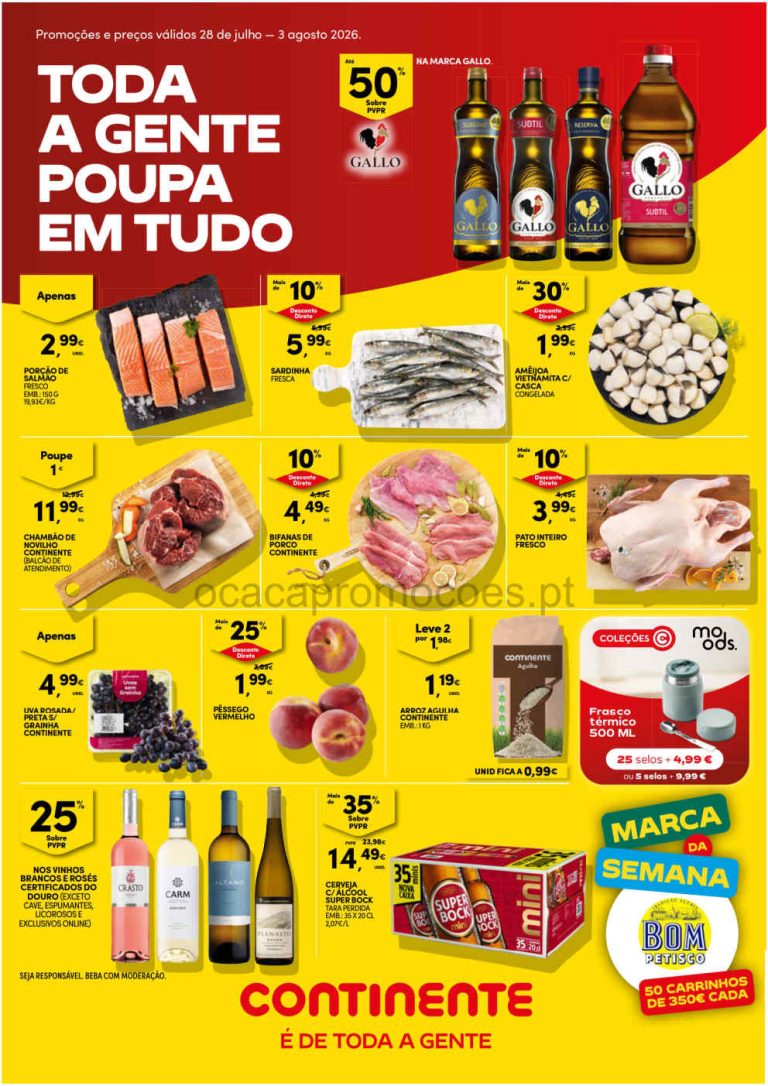 Folheto Continente – Antevisão Promoções 28 julho a 3 agosto