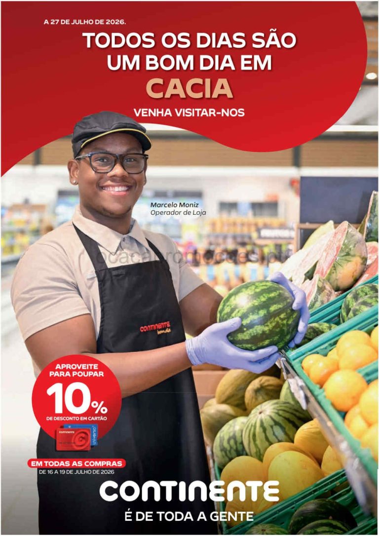 Folheto Continente Bom Dia Cacia – Antevisão Promoções 20 a 27 de julho