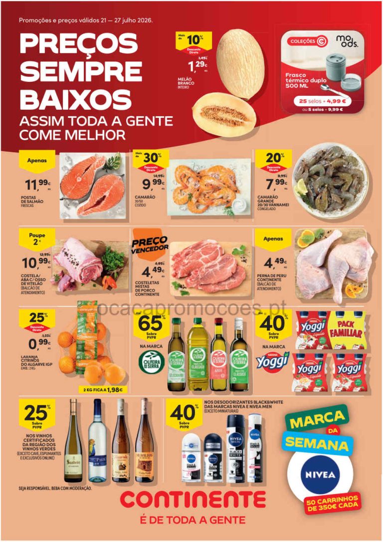 Folheto Continente – Antevisão Promoções 21 a 27 de julho