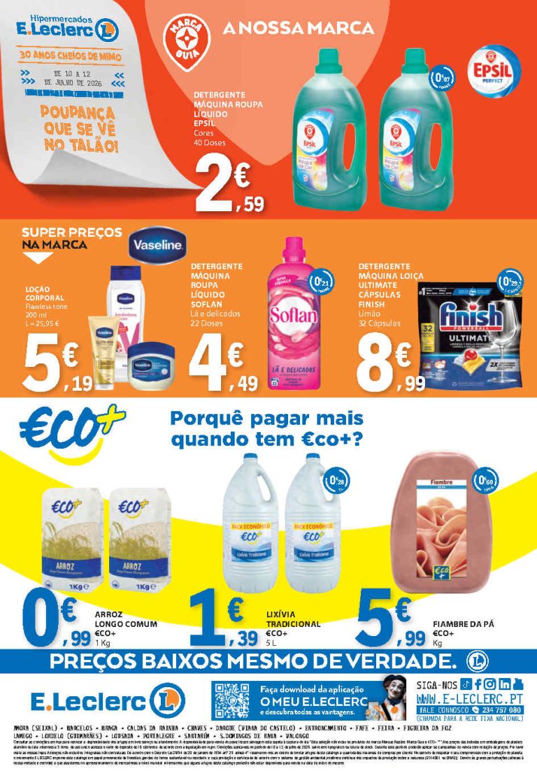 Folheto E Leclerc Fim de Semana – Antevisão Promoções 10 a 12 de julho