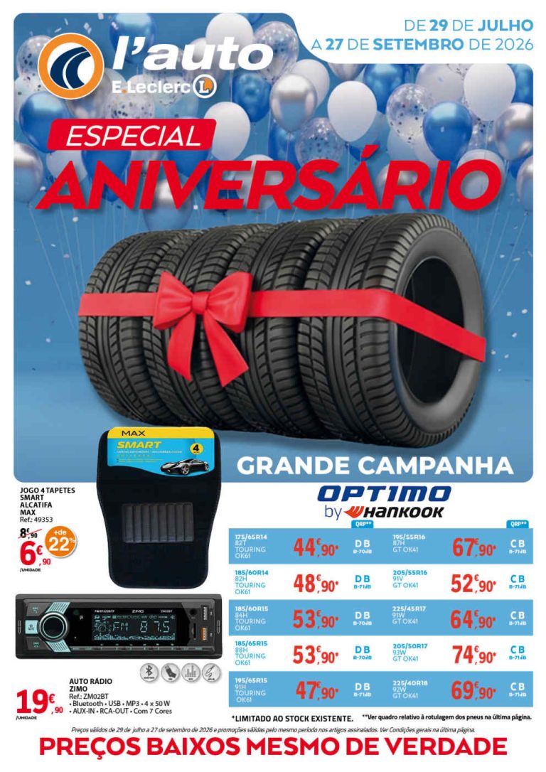 Folheto E Leclerc Auto – Antevisão Promoções 29 julho a 27 setembro