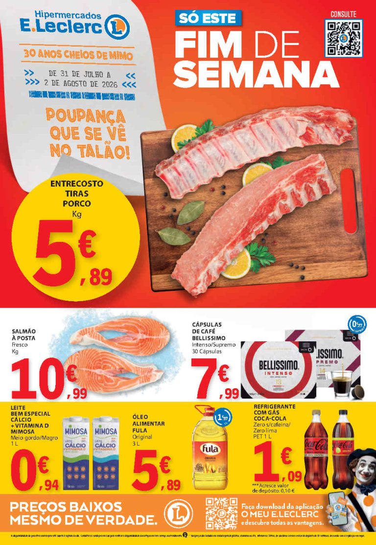 Folheto E Leclerc Fim de Semana – Antevisão Promoções 31 julho a 2 agosto