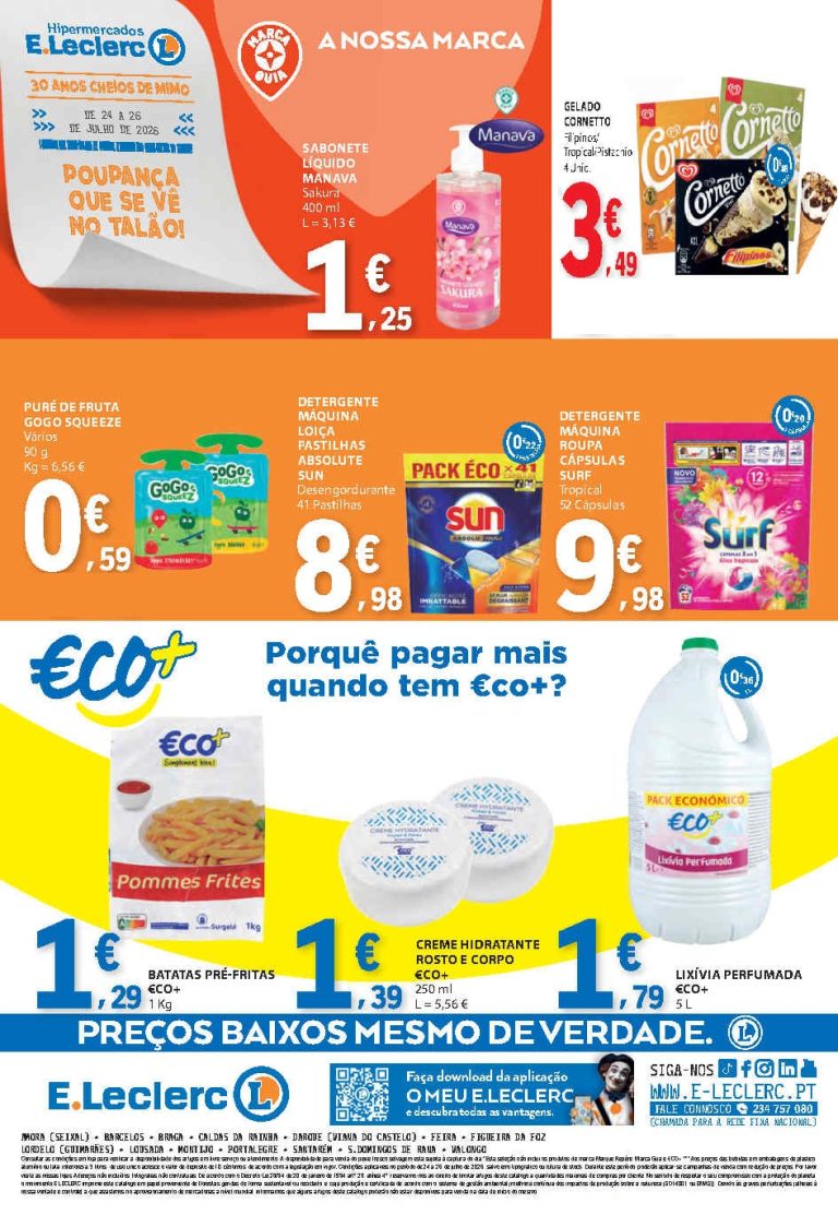 Folheto E Leclerc fim de semana – Antevisão Promoções 24 a 26 de julho