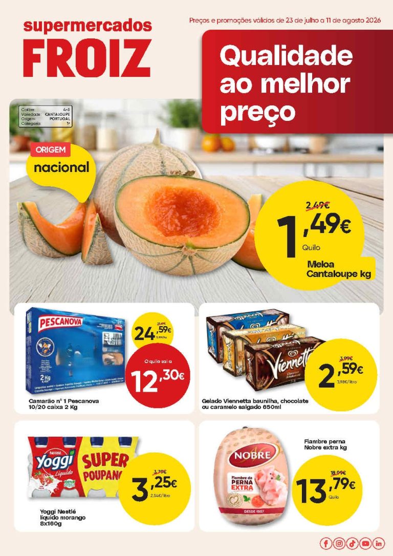 Folheto Supermercados Froiz – Antevisão Promoções 23 julho a 11 agosto