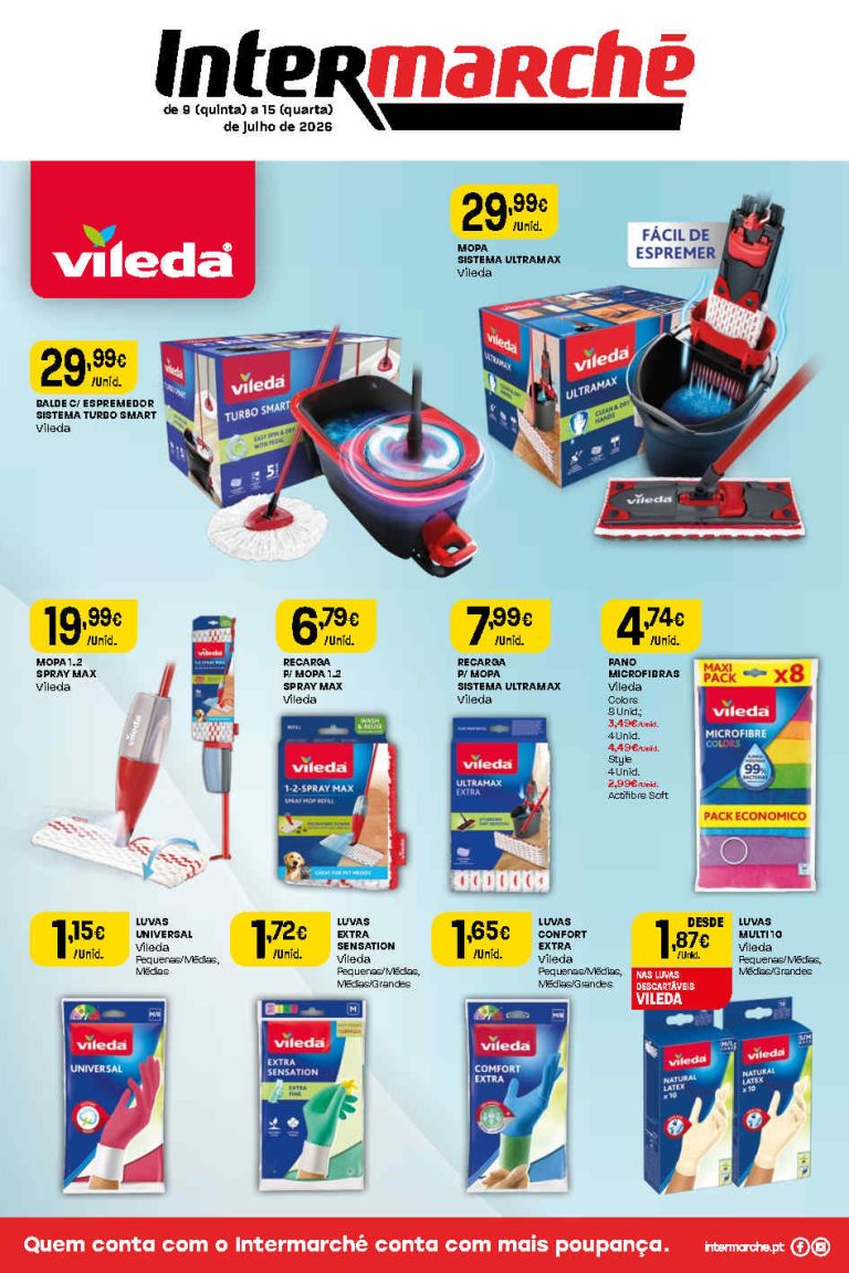 Folheto Intermarché Vileda – Antevisão bazar promoções 9 a 15 de julho