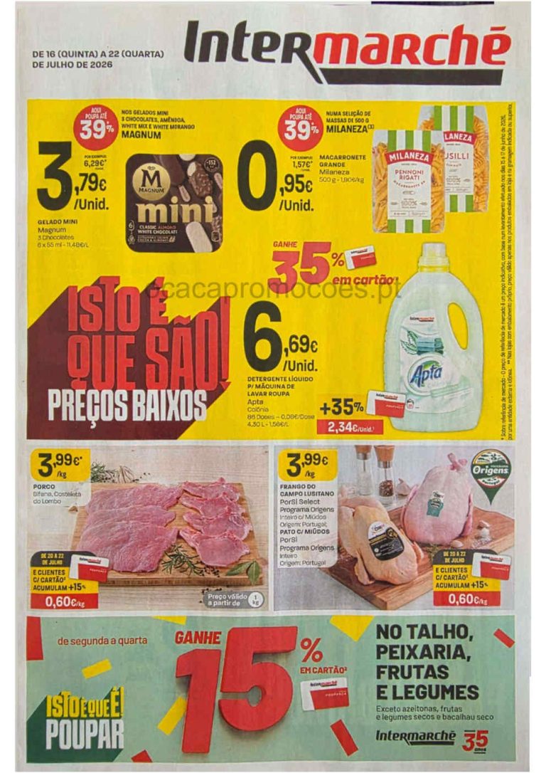 Folheto Intermarché – Antevisão Promoções 16 a 22 de julho