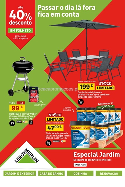 Folheto Leroy Merlin – Antevisão Promoções 23 julho a 25 agosto