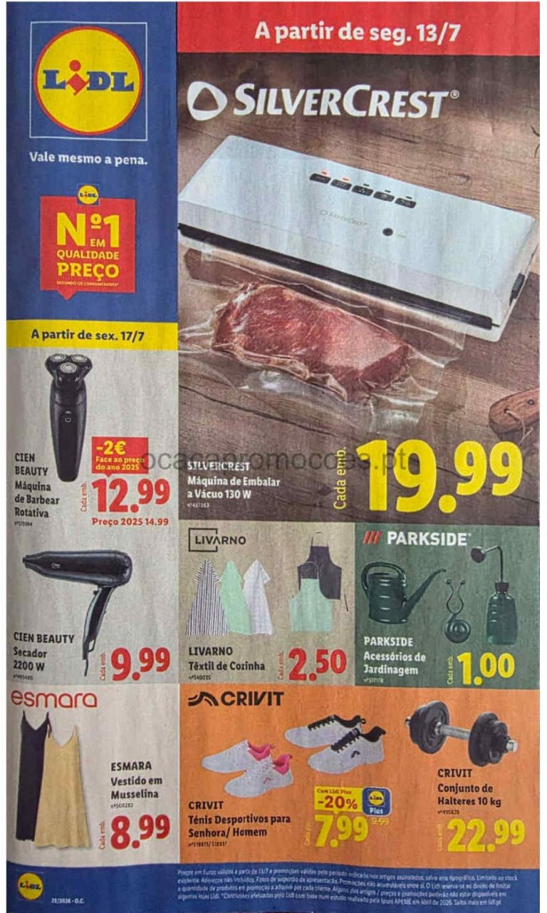 Folheto Lidl bazar – Antevisão Promoções a partir 13 de julho