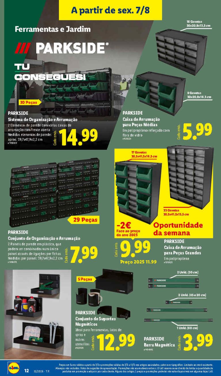 Folheto Lidl Parkside – Antevisão bazar Promoções 7 a 13 de agosto