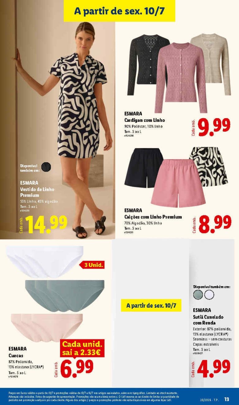 Folheto Lidl moda – Antevisão Promoções bazar 10 a 16 de julho