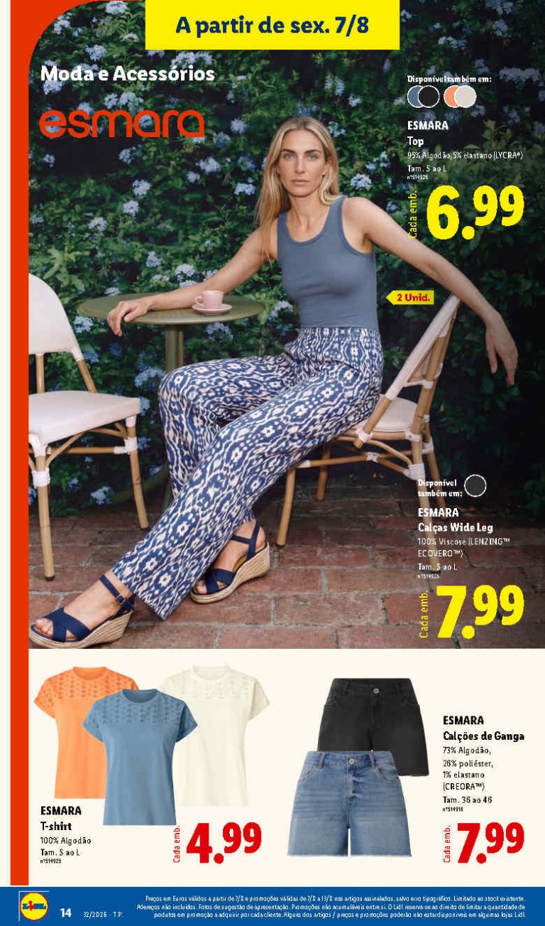 Folheto Lidl Esmara – Antevisão Promoções 7 a 13 de agosto