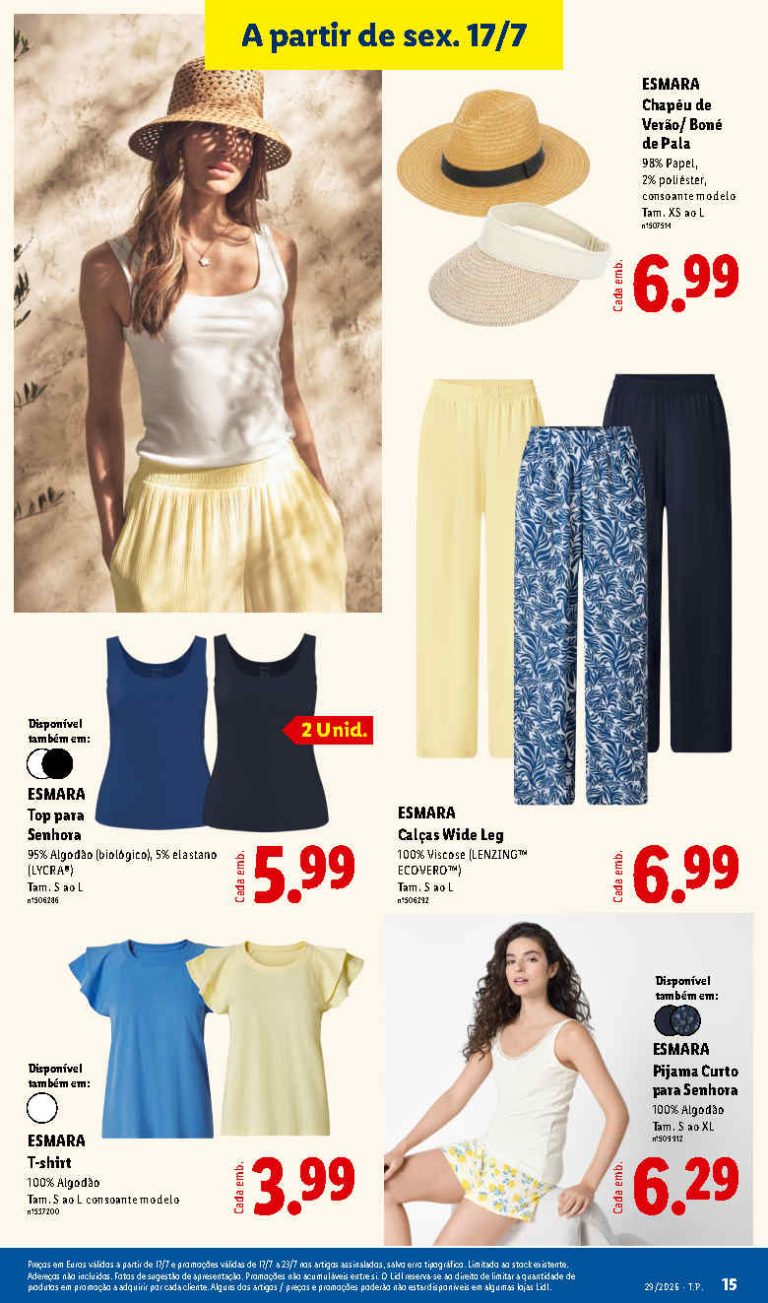 Folheto Lidl Verão moda – Antevisão bazar Promoções 17 a 23 de julho