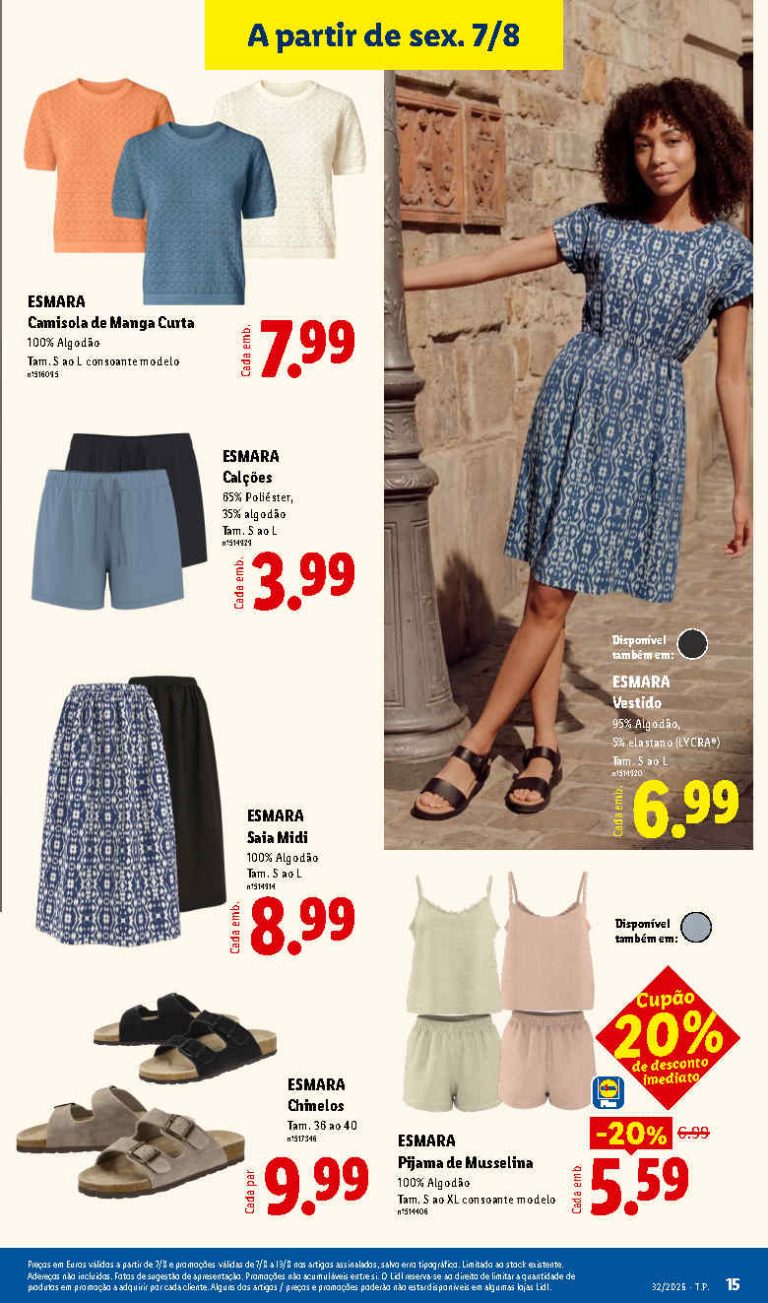 Folheto Lidl Moda – Antevisão Promoções 7 a 13 de agosto