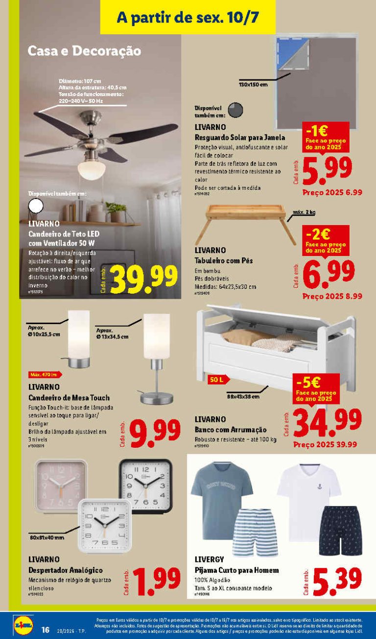 Folheto Lidl bazar – Antevisão Promoções a partir de 10 julho