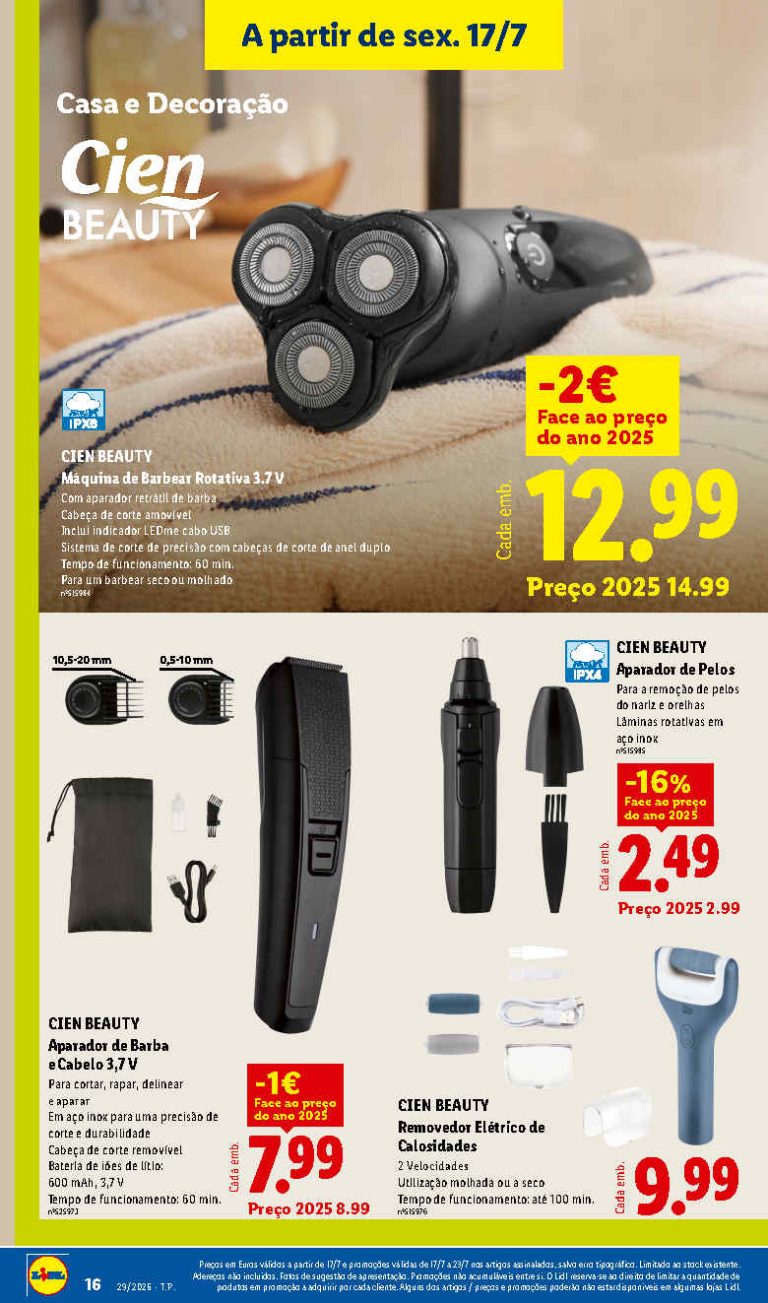 Folheto Lidl bazar Cien Beauty – Antevisão Promoções 17 a 23 de julho