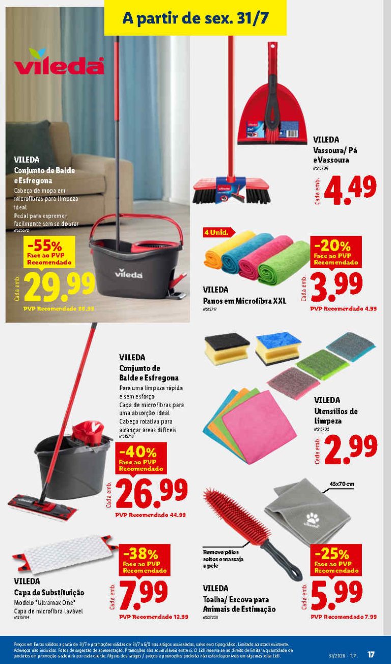 Folheto Lidl – Antevisão bazar Limpeza Promoções 31 julho a 6 agosto
