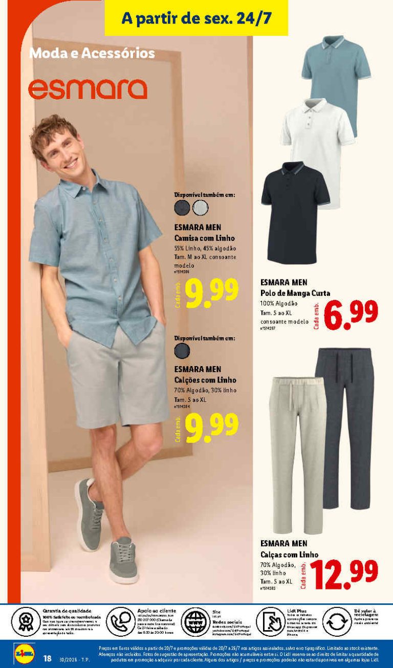 Folheto Lidl moda – Antevisão bazar Promoções de 24 a 30 julho