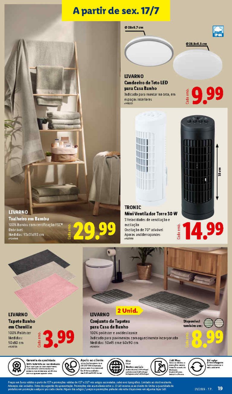 Folheto Lidl casa de banho – Antevisão bazar Promoções 17 a 23 de julho