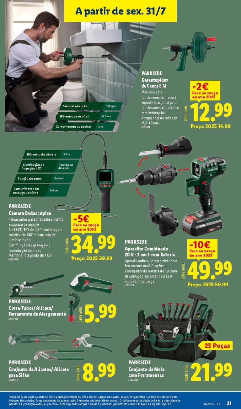 Folheto Lidl – Antevisão Ferramentas bazar Promoções 31 julho a 6 agosto