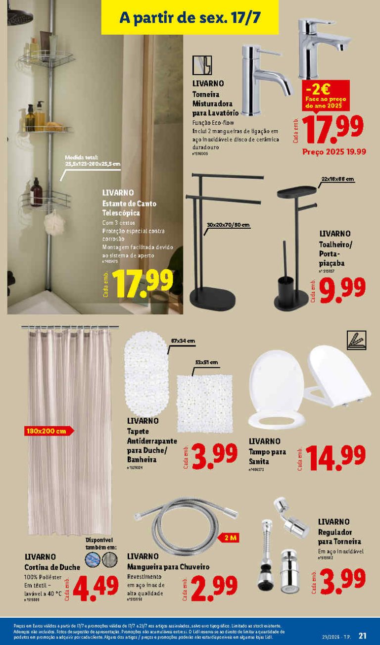 Folheto Lidl especial casa de banho – Antevisão bazar Promoções de 17 a 23 julho