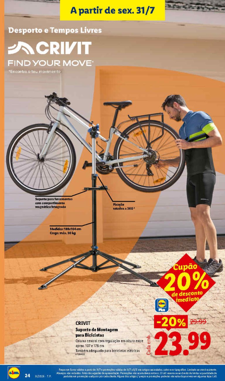 Folheto Lidl Crivit – Antevisão bazar Promoções 31 julho a 6 agosto