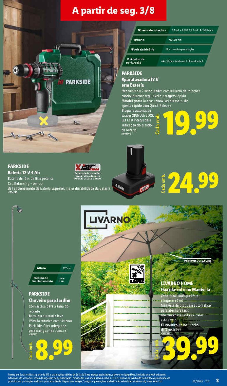 Folheto Lidl jardim – Antevisão bazar Promoções 3 a 9 de agosto