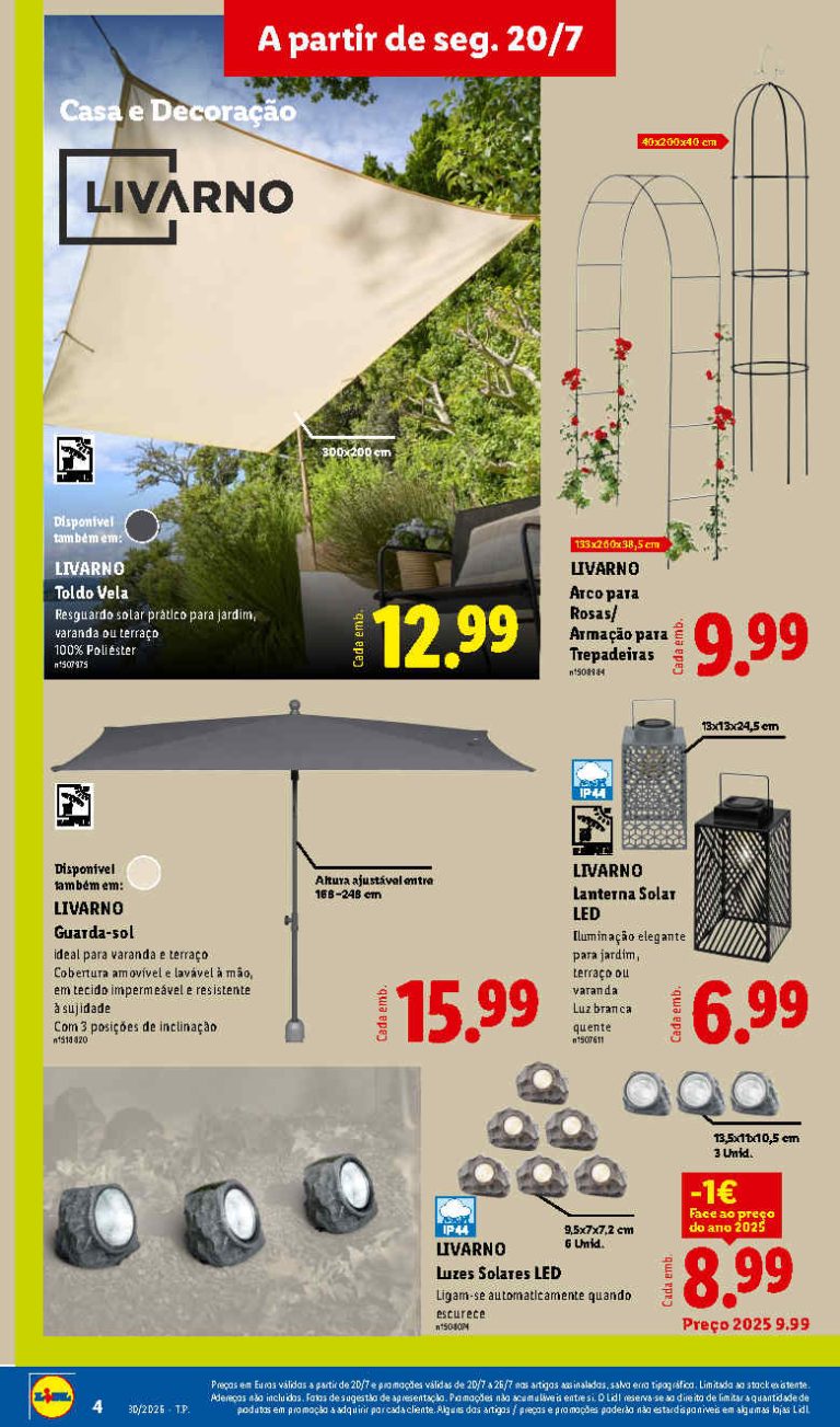 Folheto Lidl Ar Livre – Antevisão bazar Promoções 20 a 26 de julho