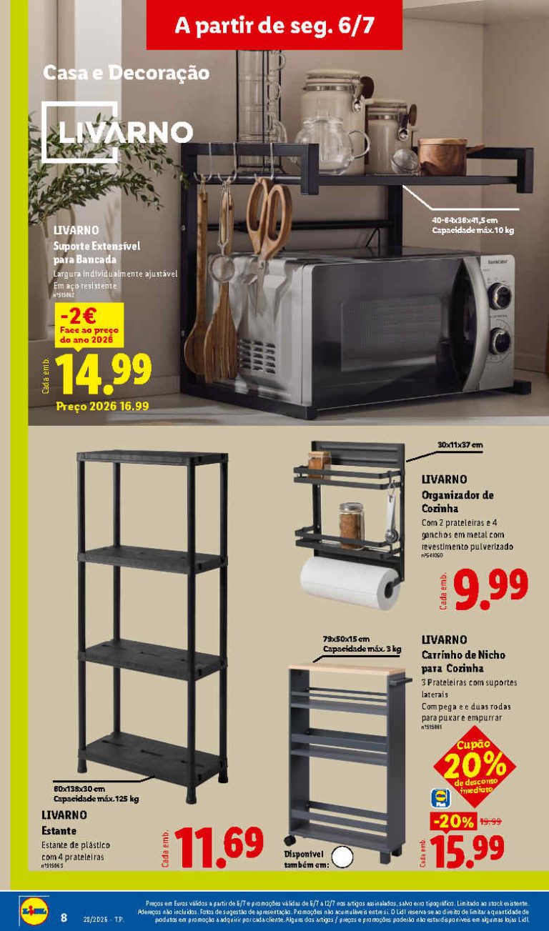 Folheto Lidl casa – Antevisão bazar Promoções 6 a 16 de julho